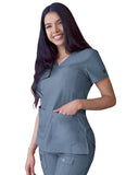 WOMEN'S HEATHER PRO SWEETHEART V-NECK SCRUB TOP - P4210