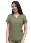 WOMEN'S HEATHER PRO SWEETHEART V-NECK SCRUB TOP - P4210
