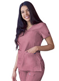 WOMEN'S HEATHER PRO SWEETHEART V-NECK SCRUB TOP - P4210