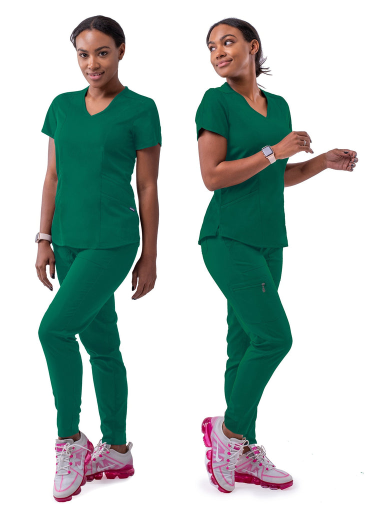 Scrubs Sets for Women Stretchy 2 Piece Short Sleeve Scrubs Tops and Jogger  Pants Breathable Multicolor Nurse Working Sets